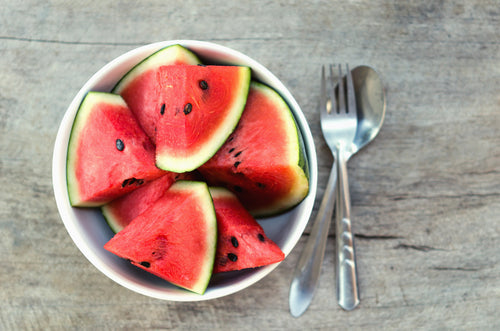 Sliced watermelon in bowl