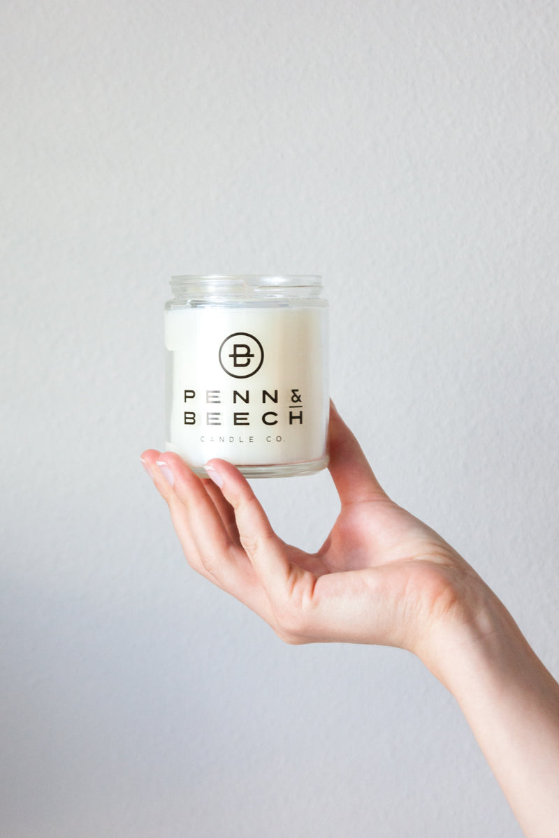 Hand Holding Premium Soy Candle