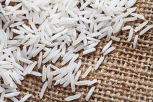 Basmati rice on burlap