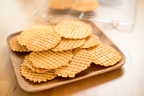 Plate of pizzelle cookies 