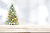 Christmas tree decorated outside